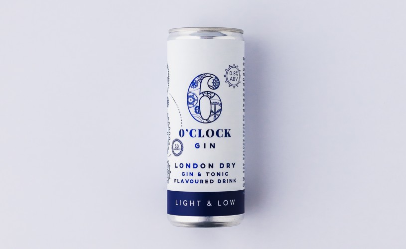 Can of 6 O'clock Gin's Light and Low gin and tonic